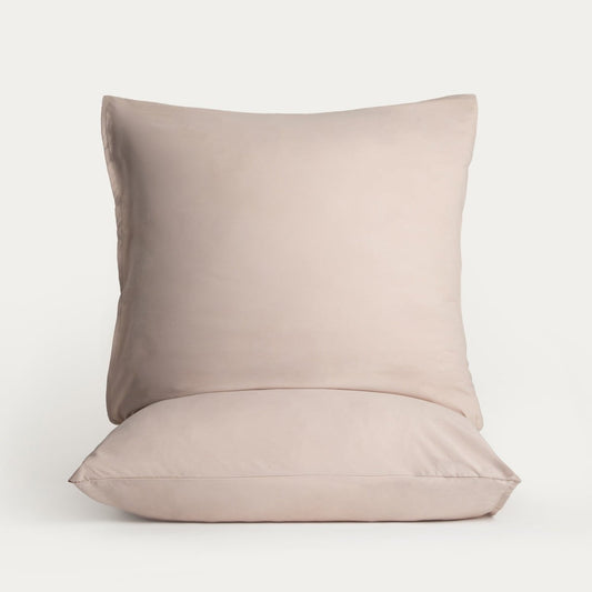 Set of Two MAISY Beige Microfibre Pillowcases 70x80 cm