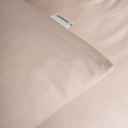 Set of Two MAISY Beige Microfibre Pillowcases 70x80 cm