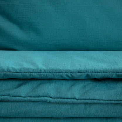 MAISY Washed Microfibre Turquoise Bedding Set 160x200 + 2 Pillowcases