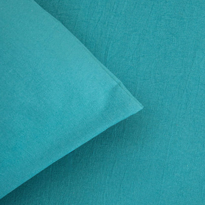MAISY Washed Microfibre Turquoise Bedding Set 220x200 + 2 Pillowcases