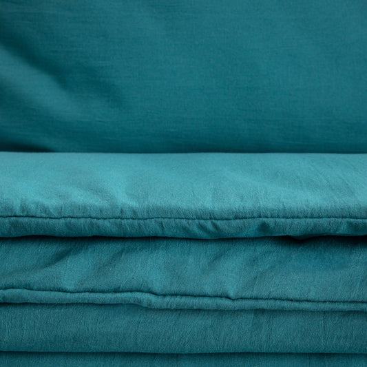 MAISY Washed Microfibre Turquoise Bedding Set 140x200 + 50x60 cm