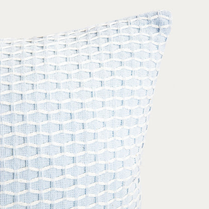 Poszewka RILEY Blue Cotton Cushion Cover with Geometric Stitching 45x45cm