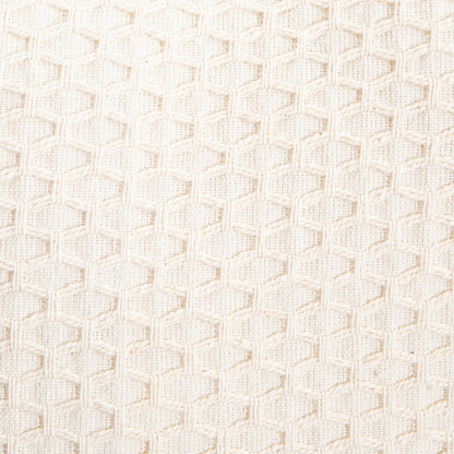 RILEY Ecru Cotton Pillowcase with Decorative Geometric Stitching 45x45cm