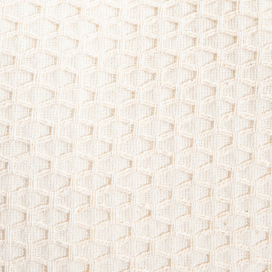 RILEY Ecru Cotton Pillowcase with Decorative Geometric Stitching 45x45cm