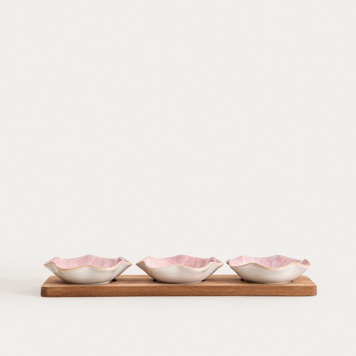 SAKURA Ceramic Serving Set with Pink Bowls, 4 Pieces