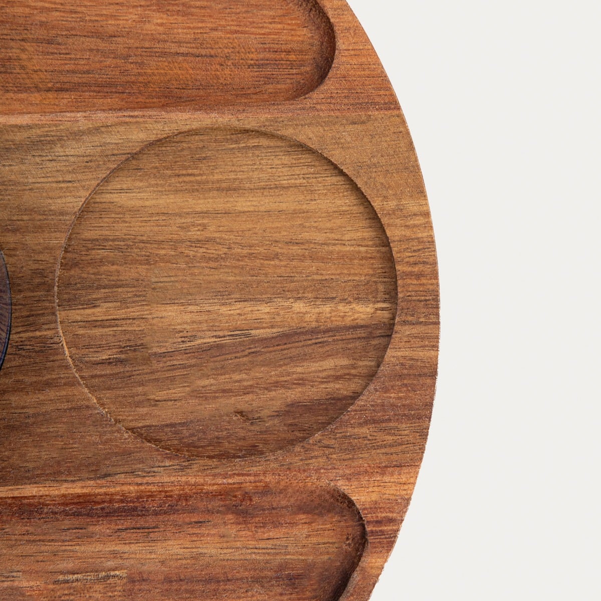 RAMBLA Ceramic Serving Bowl Set with Wooden Tray - 4 Pieces