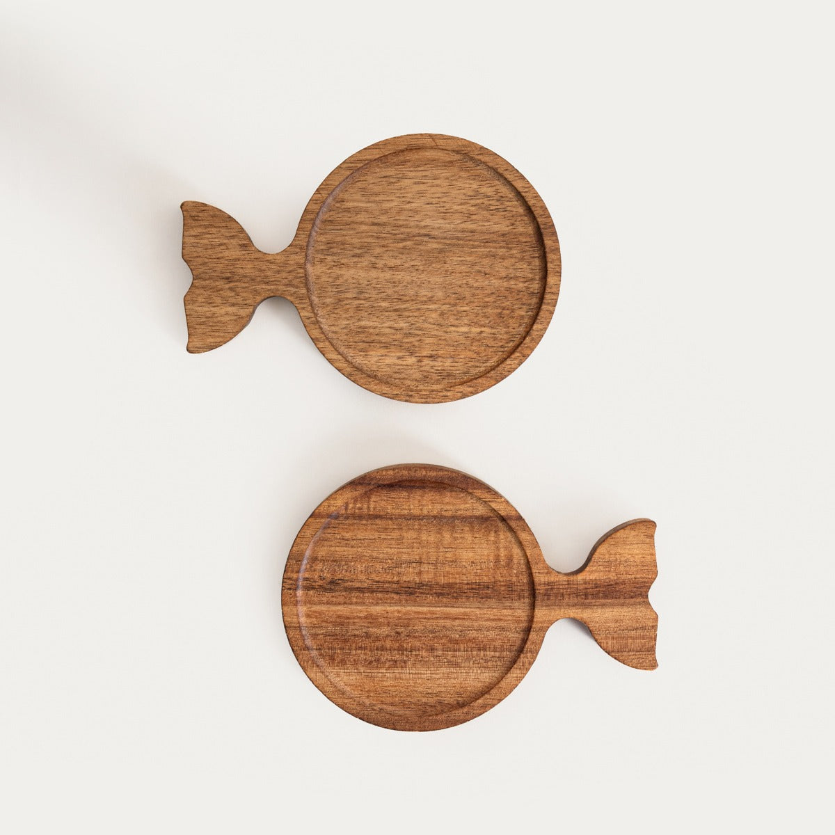 Set of coasters Set of 2 MOOKA Fish-Shaped Acacia Wood Coasters 14x10cm