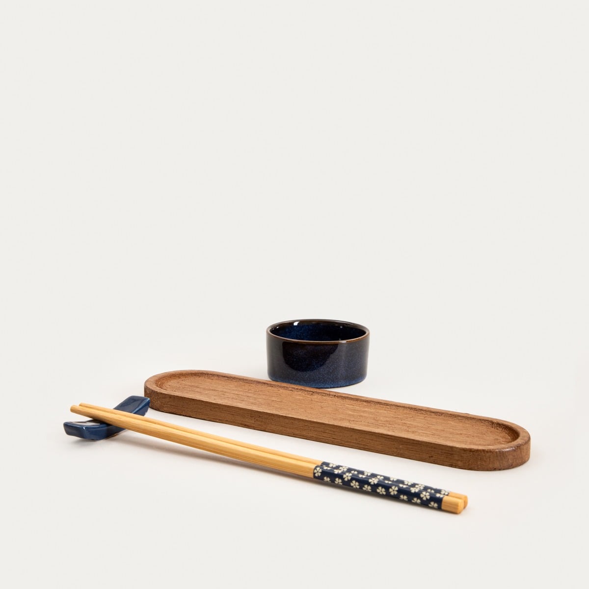 Akita Sushi Serving Set with Pomegranate Bowls and Acacia Boards