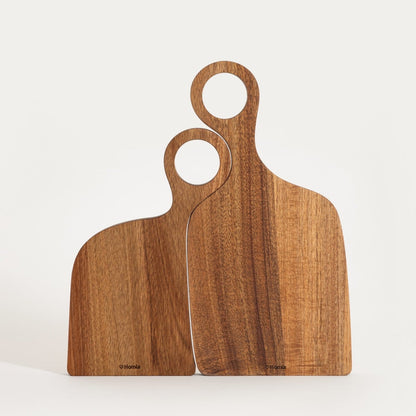 MOOKA Set of 2 Irregular Natural Wood Serving Boards