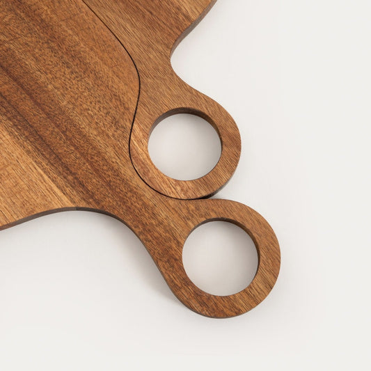MOOKA Set of 2 Irregular Natural Wood Serving Boards