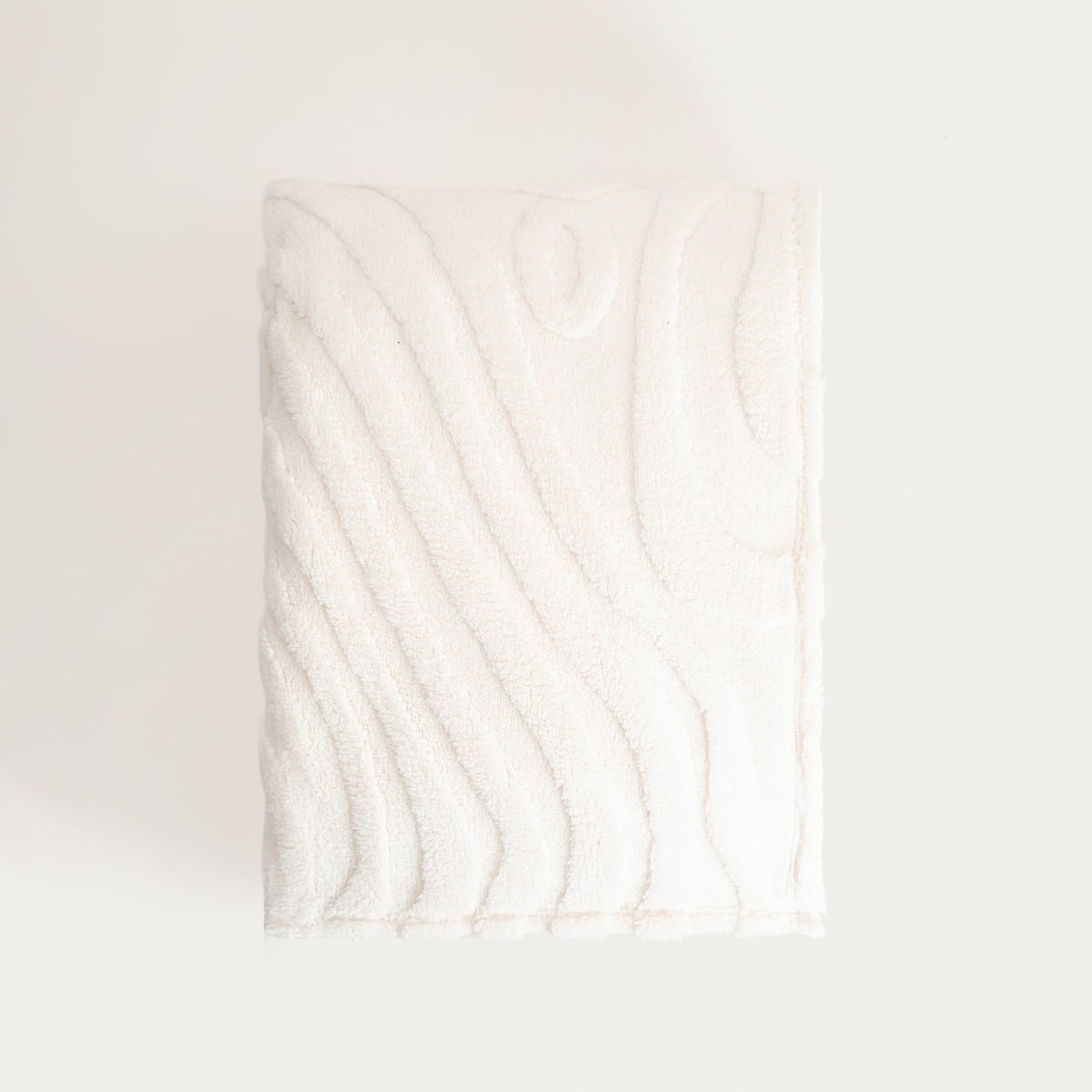 RAUL Fluffy Structured Pattern Ecru Blanket 150x200cm