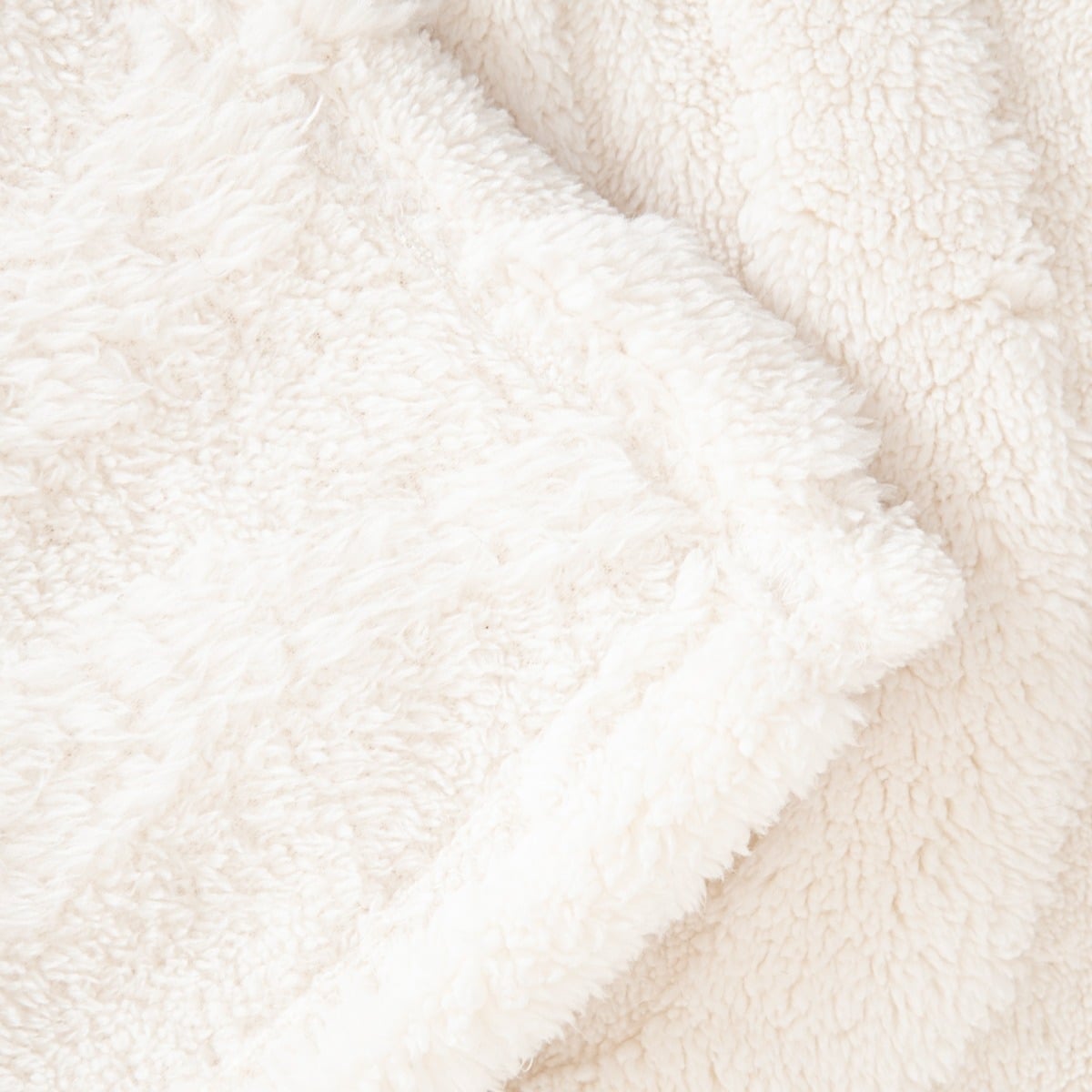 RAUL Fluffy Structured Pattern Ecru Blanket 150x200cm