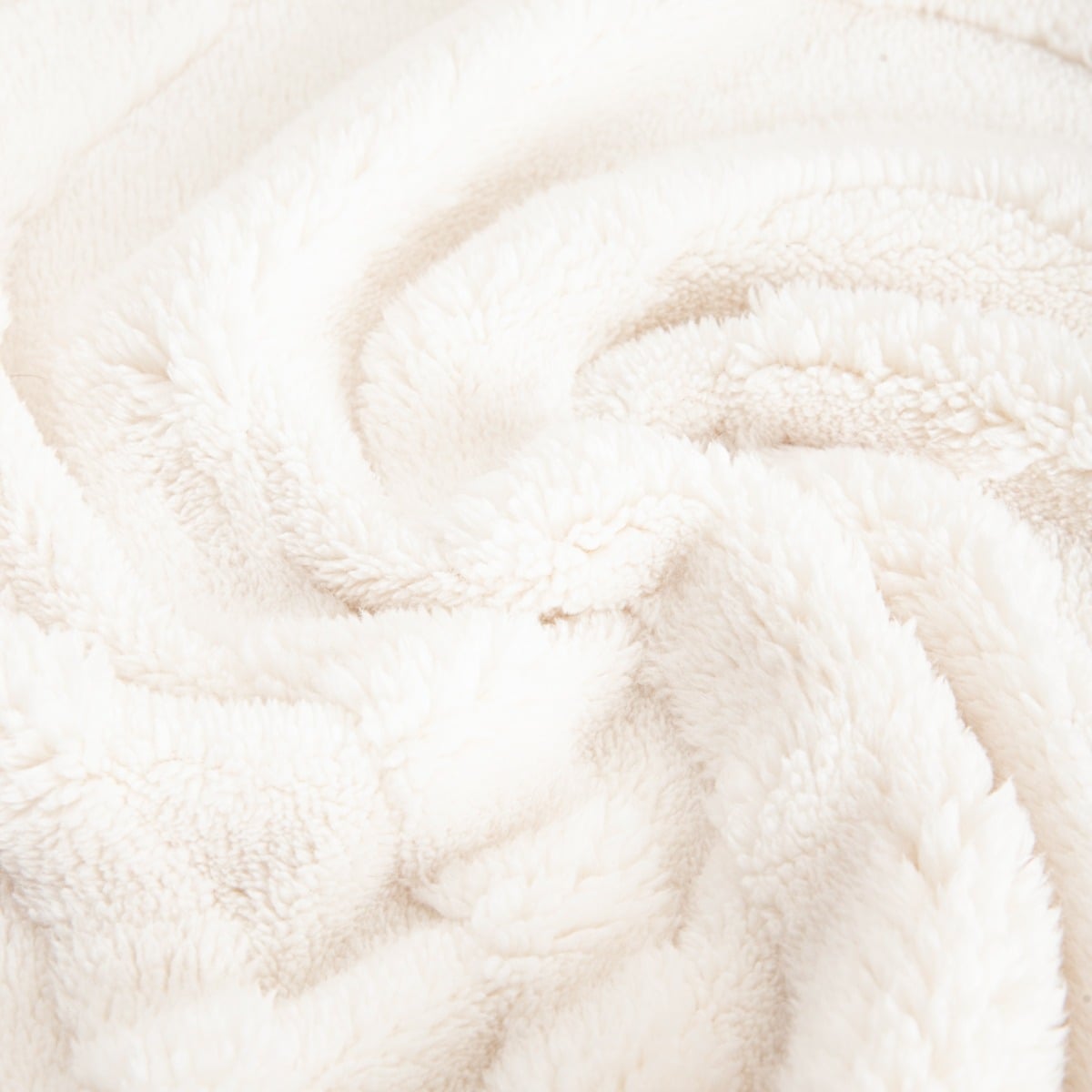 RAUL Fluffy Structured Pattern Ecru Blanket 150x200cm
