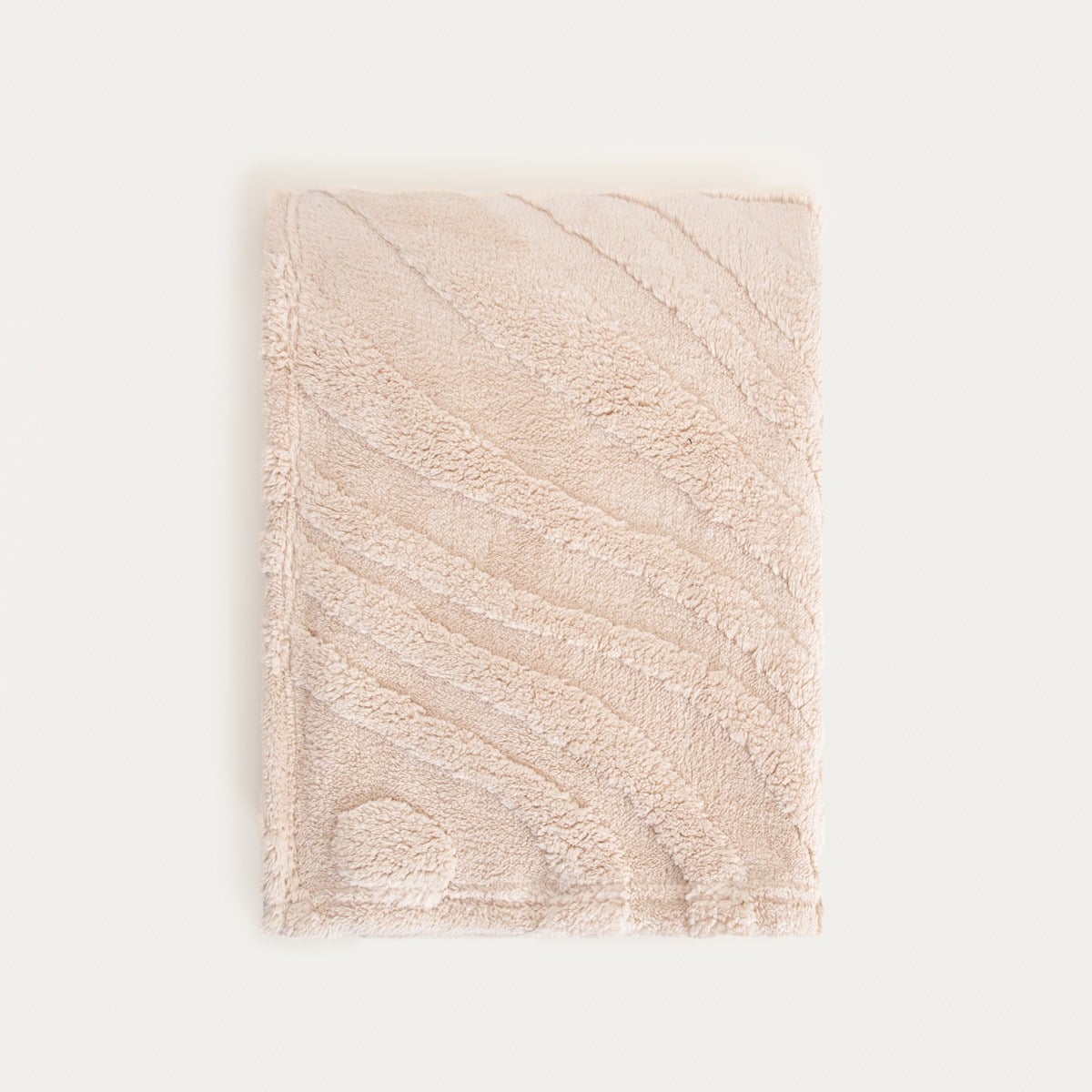 RAUL Fluffy Structured Pattern Beige Blanket 150x200cm