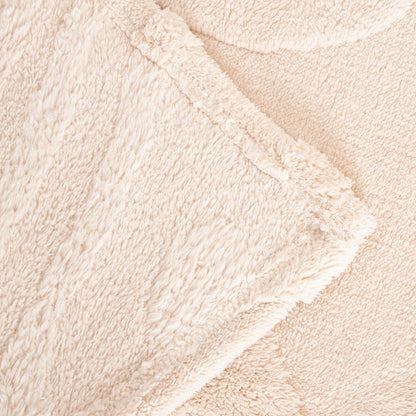 RAUL Fluffy Structured Pattern Beige Blanket 150x200cm