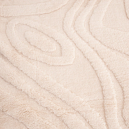 RAUL Fluffy Structured Pattern Beige Blanket 150x200cm