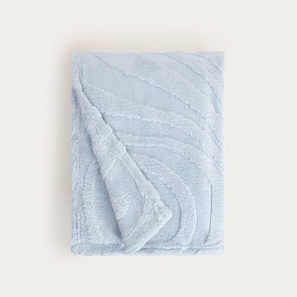 RAUL Blue Fluffy Blanket with Structured Pattern 150x200cm