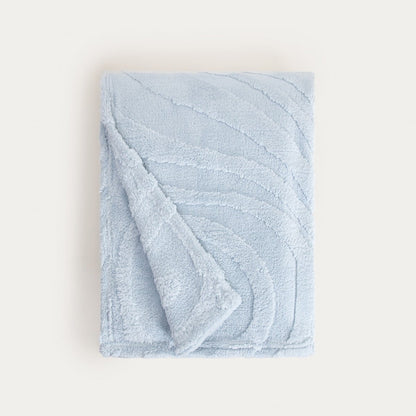 RAUL Blue Fluffy Blanket with Structured Pattern 150x200cm