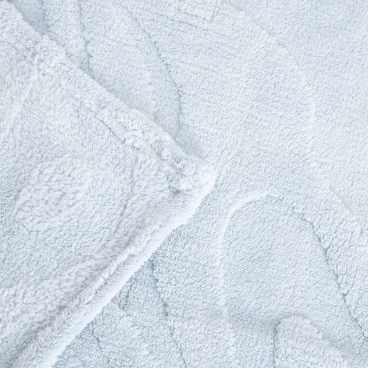 RAUL Blue Fluffy Blanket with Structured Pattern 150x200cm