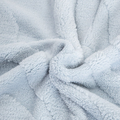 RAUL Blue Fluffy Blanket with Structured Pattern 150x200cm