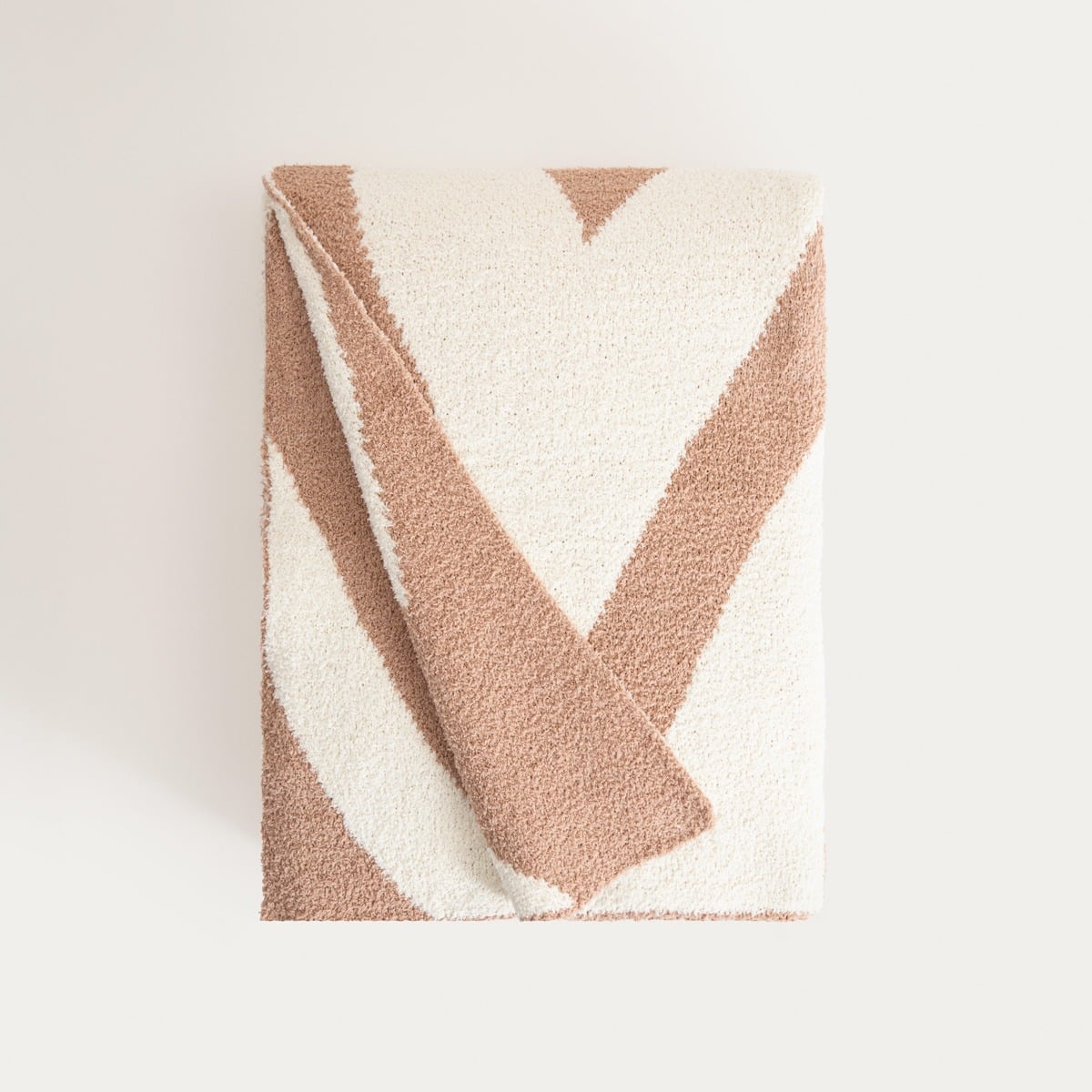 KOBE Thick Jacquard Blanket with Beige Pattern 130x170cm