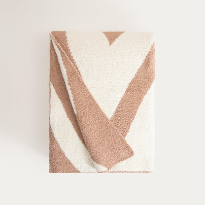 KOBE Thick Jacquard Blanket with Beige Pattern 130x170cm