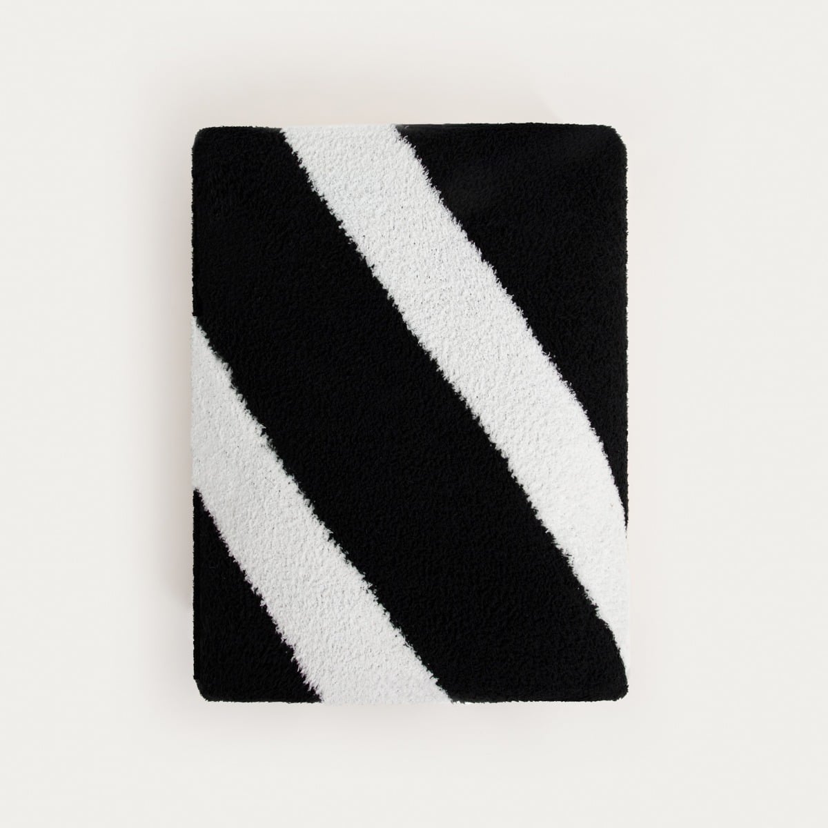 Koc Kobe Thick Jacquard Black and White Striped Blanket 130x170cm