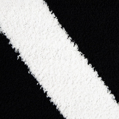 Koc Kobe Thick Jacquard Black and White Striped Blanket 130x170cm