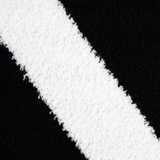 Koc Kobe Thick Jacquard Black and White Striped Blanket 130x170cm