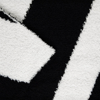 Koc Kobe Thick Jacquard Black and White Striped Blanket 130x170cm