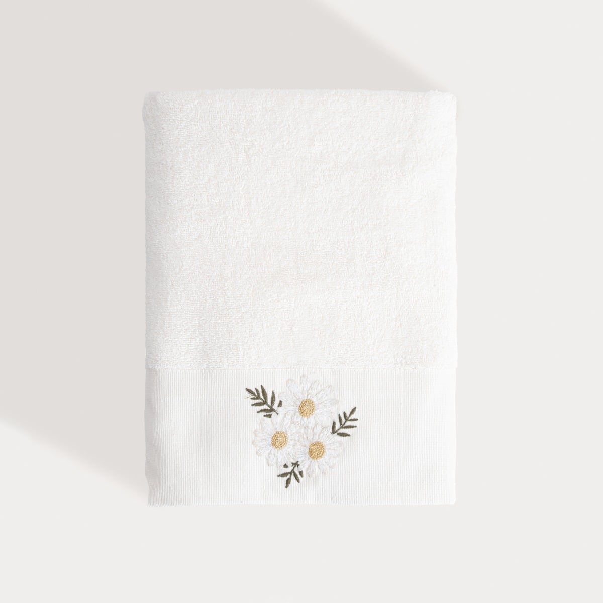 Sunflower Embroidered Daisy Cotton Towel 70x130 cm