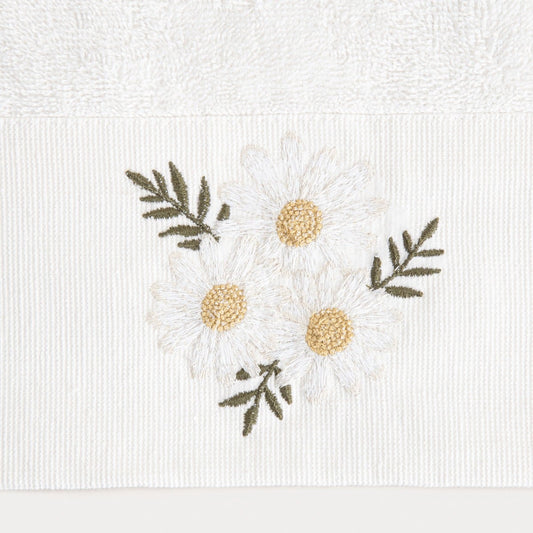 Sunflower Embroidered Daisy Cotton Towel 70x130 cm