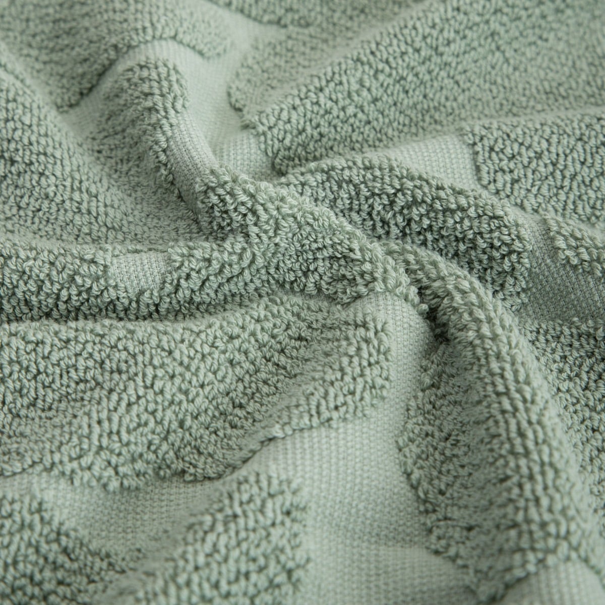 FLORES Pistachio Jacquard Cotton Towel 70x130 cm