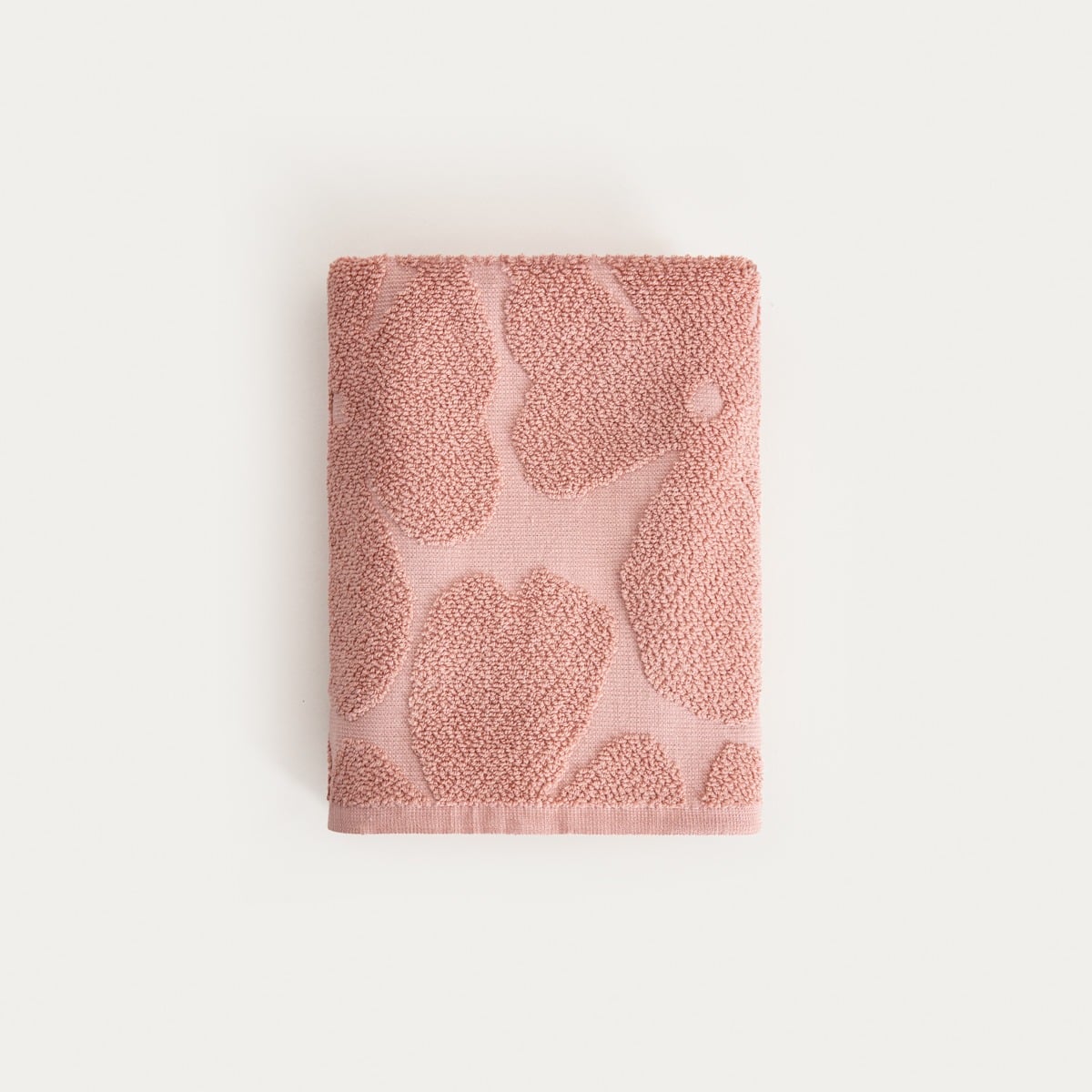 FLORES Pink Jacquard Cotton Towel 50x90 cm