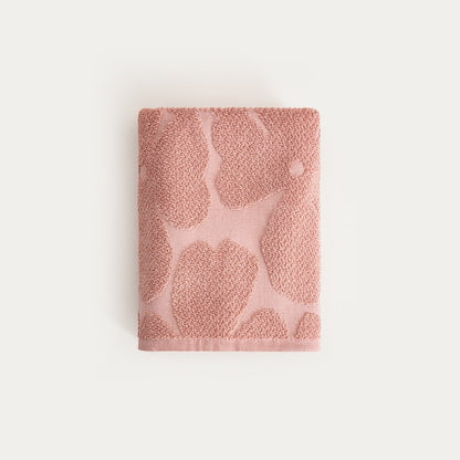 FLORES Pink Jacquard Cotton Towel 50x90 cm