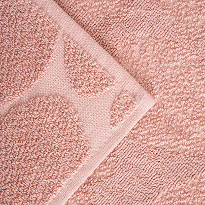 FLORES Pink Jacquard Cotton Towel 50x90 cm