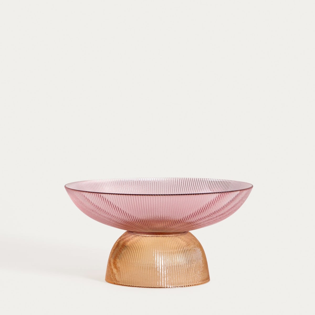 MEGALO Glass Platter Pink and Yellow 25 cm