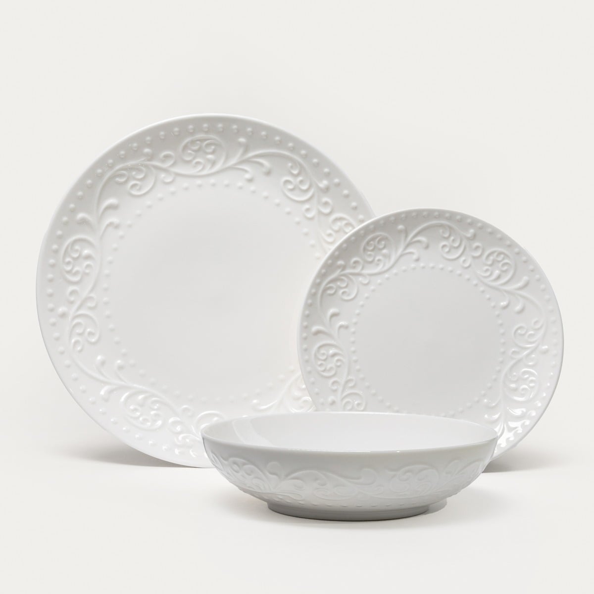 Set of plates SYLIA 18-Piece Porcelain Plate Set with Ornament