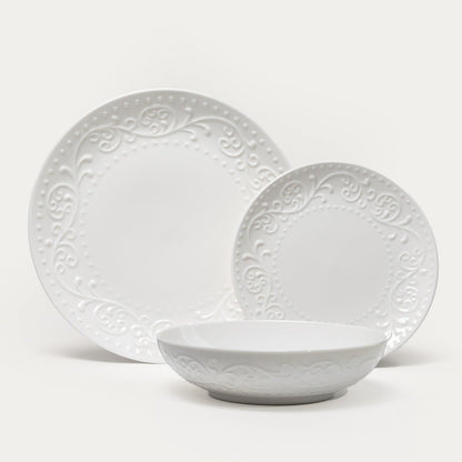 Set of plates SYLIA 18-Piece Porcelain Plate Set with Ornament