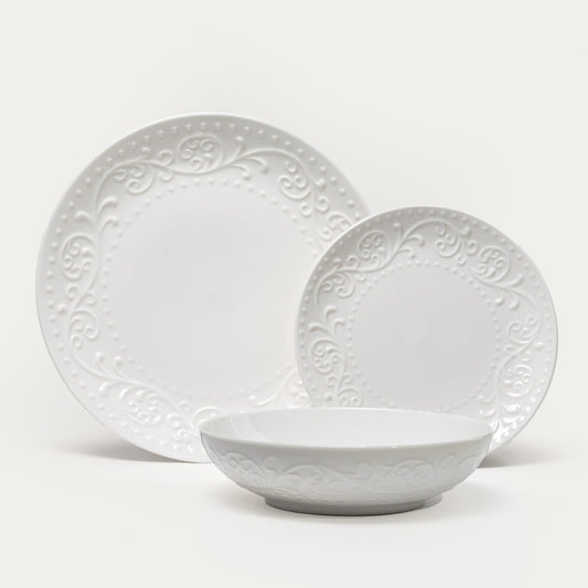 Set of plates SYLIA 18-Piece Porcelain Plate Set with Ornament
