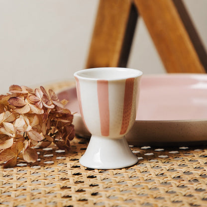 LABRA Pink Glass Holder for Soft-Boiled Eggs and Desserts