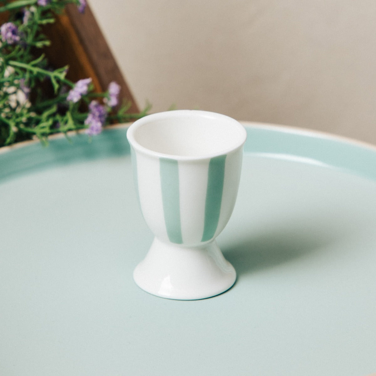 LABRA Blue Glass Egg Cup - Porcelain, 17x12x17cm