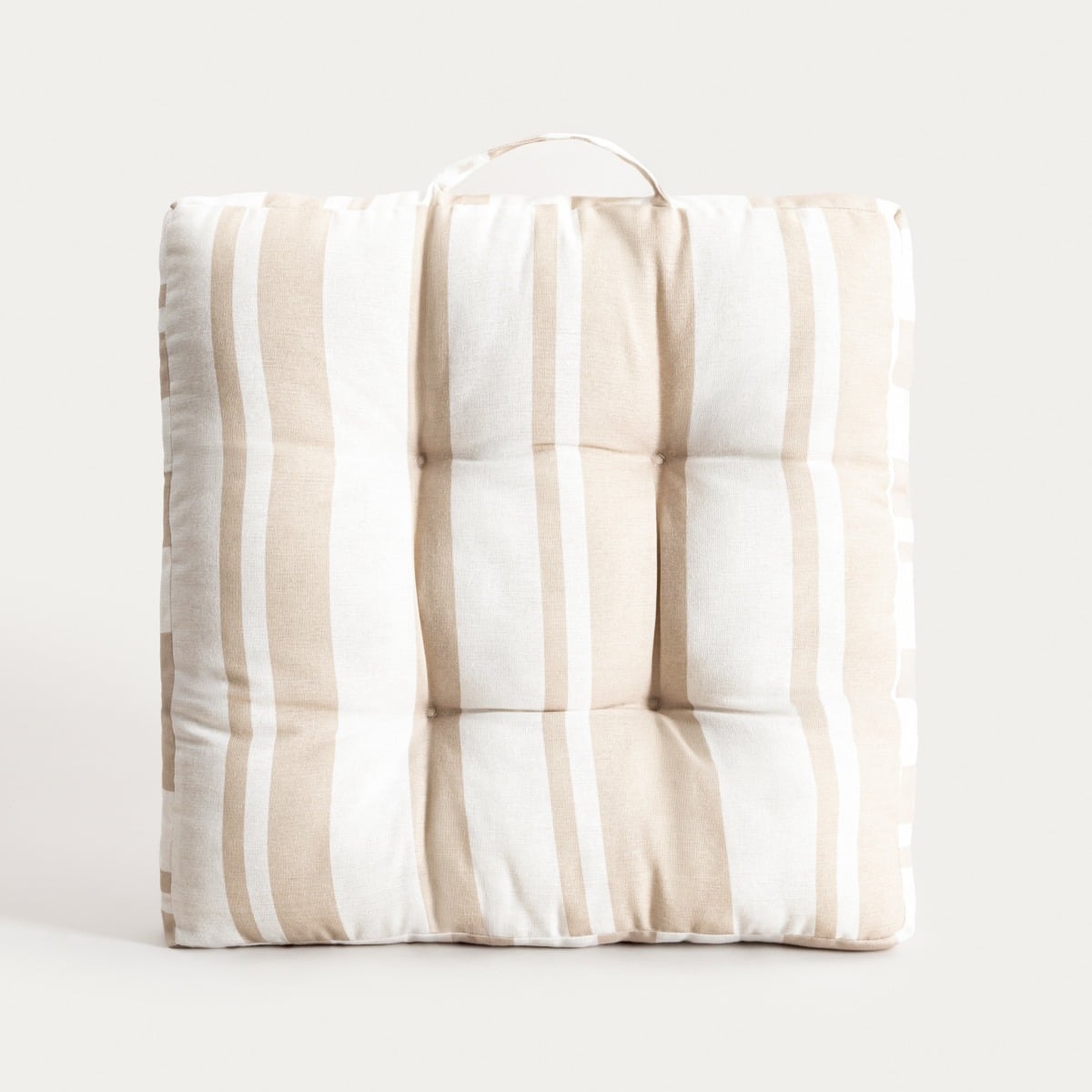 Poduszka EVELYN Beige Striped Quilted Pillow with Handle 50x32x32cm