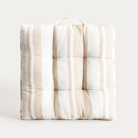Poduszka EVELYN Beige Striped Quilted Pillow with Handle 50x32x32cm