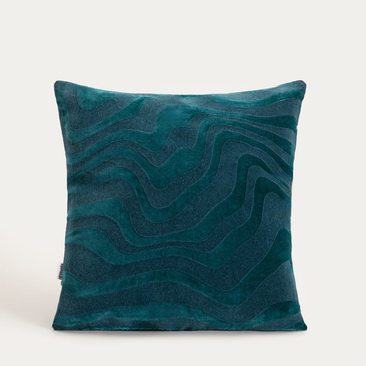 DARIKA Velvet Cushion Cover Green 45x45cm Structured Pattern