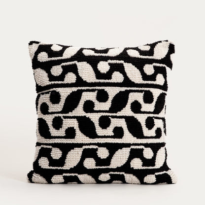 VIKAS Black and White Loop Knitted Pillowcase 45x45cm