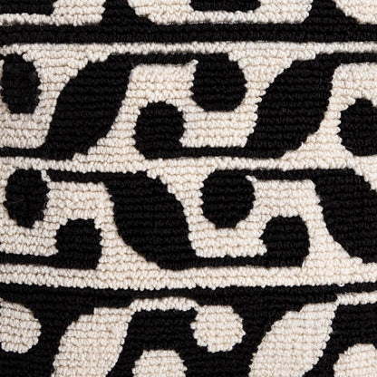 VIKAS Black and White Loop Knitted Pillowcase 45x45cm