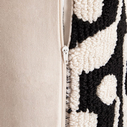 VIKAS Black and White Loop Knitted Pillowcase 45x45cm