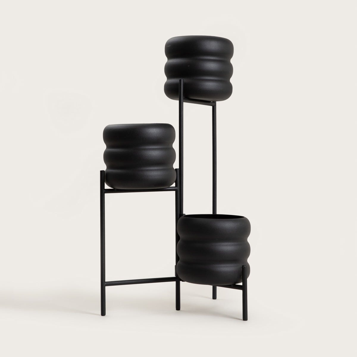 BUUBLE Triple Black Flowerbed 36x25x60 cm - 3-Tier Metal Plant Stand