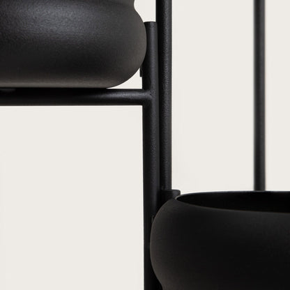 BUUBLE Triple Black Flowerbed 36x25x60 cm - 3-Tier Metal Plant Stand